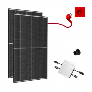 Balkonkraftwerk 850Wp / 800W mit Trina Solar 425 Wp und  Hoymiles HM-800, Mini-Solaranlage, Plug and Play